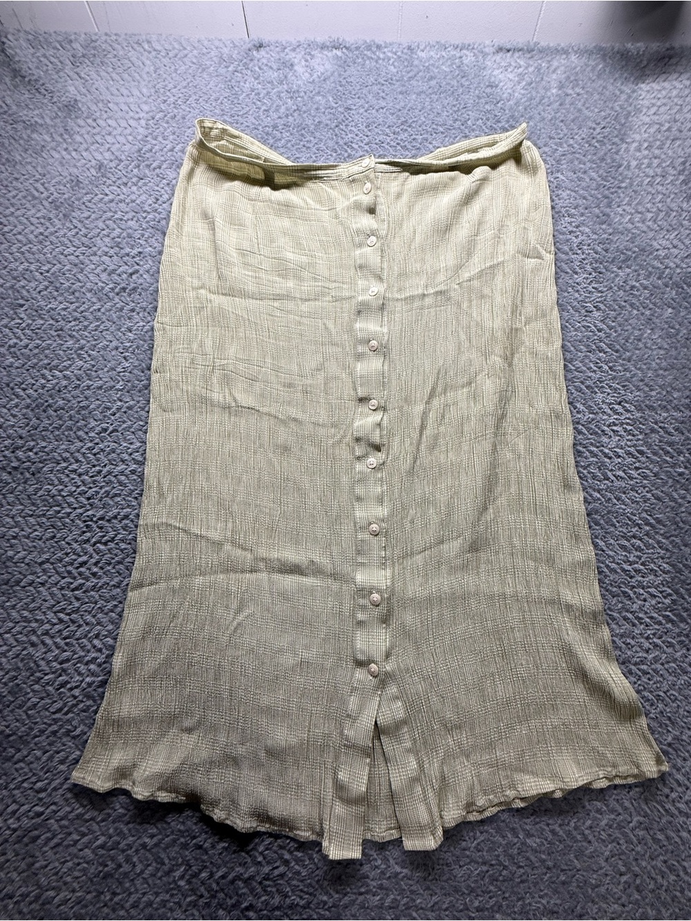 Vintage Eddie Bauer Women’s 16 Plaid Button Front Midi Skirt Rayon Blend